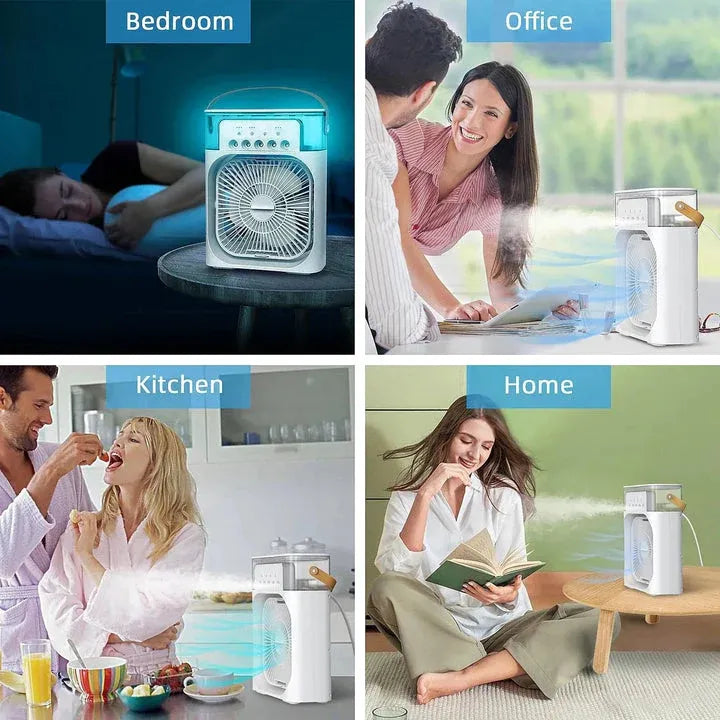 Braavo Home 10-Inch Portable Air Cooler Fan – 3-in-1 Mini AC, Humidifier & 7-Color LED