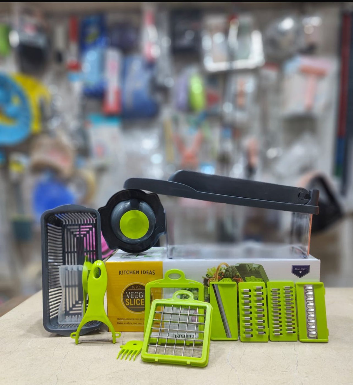 16-in-1 Vegetable Chopper, Dicer & Slicer with Storage Container