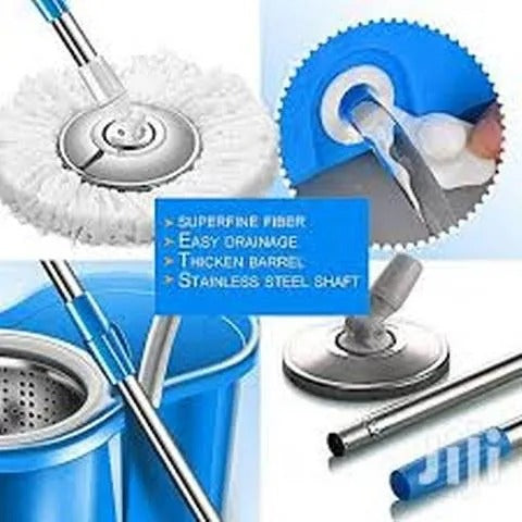 360° Rotating Spin Mop with Bucket – Microfiber Floor Cleaning Mop with Wringer