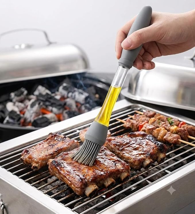 High-Temperature Silicone Oil Brush – BBQ, Grill & Baking Basting Brush